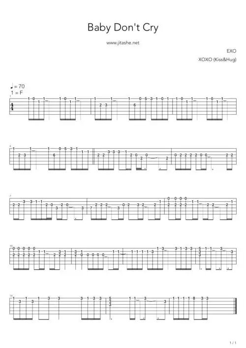 《baby dont cry》吉他谱