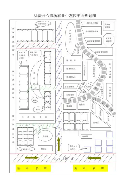 徐堤开心农场农业生态园平面规划图
