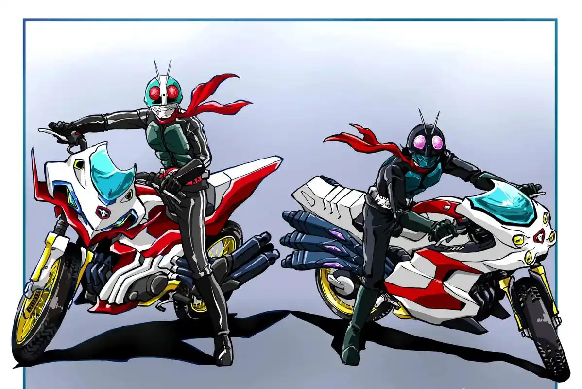 一组假面骑士的插画作品,机车绘制的非常好,by hiroyuki_taiga.