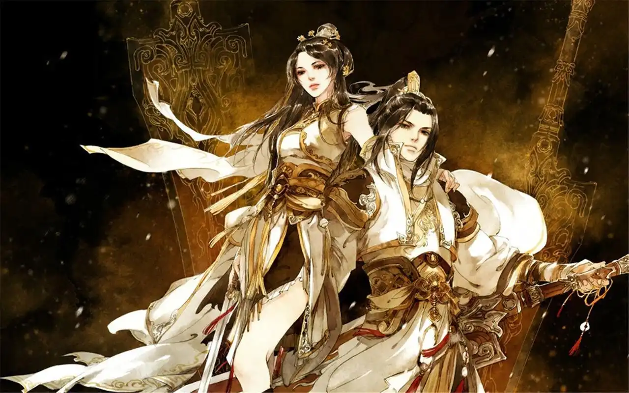 古风人物爱情手绘壁纸图片下载高清大图预览1920x1200_卡通动漫下载