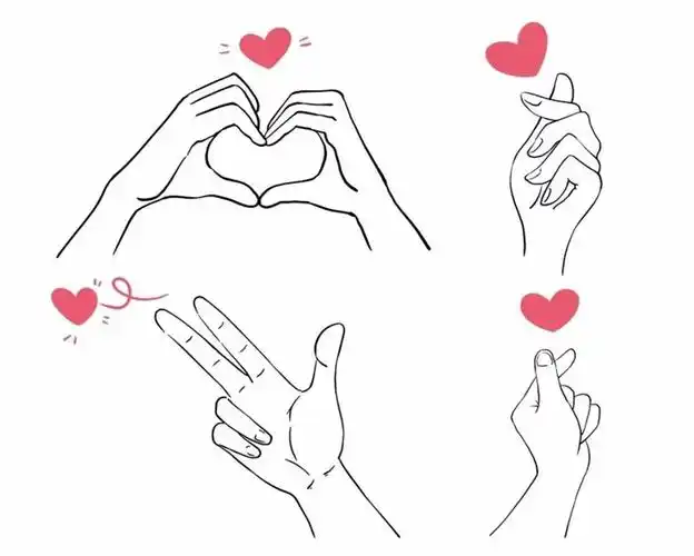 比心手势图片0x0cdr矢量模版下载