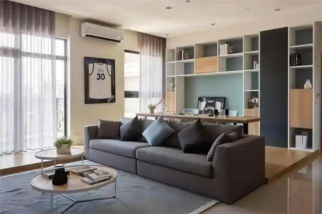 沙发不靠墙放客厅中间效果图(客厅沙发不靠墙)