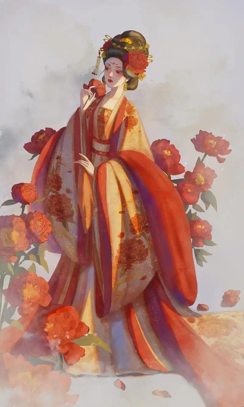 七张后宫美人系列古风插画,你最喜欢哪位娘娘?画师:鬼花花儿!