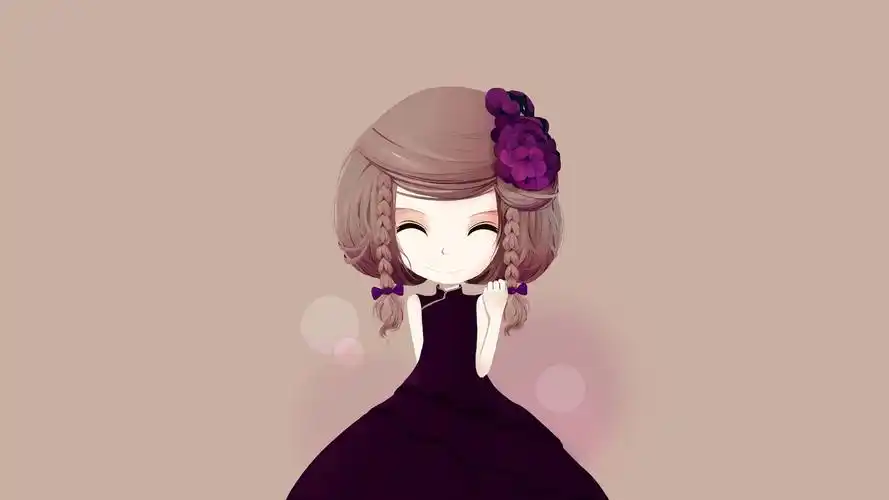 花花姑娘可爱卡通电脑桌面壁纸