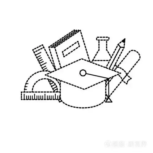 虚线形状学校工具元素教育学习矢量插图插画-正版商用图片17rnvg-摄图