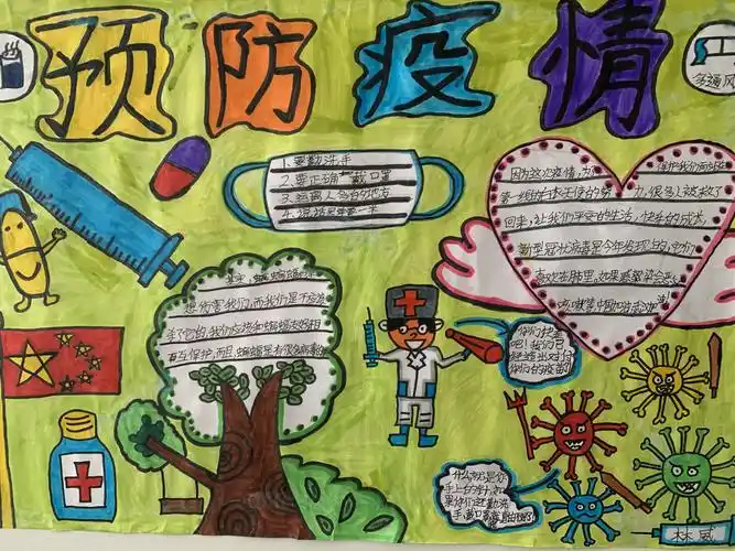 龙鹏小学"防疫抗疫 从我做起"手抄报比赛