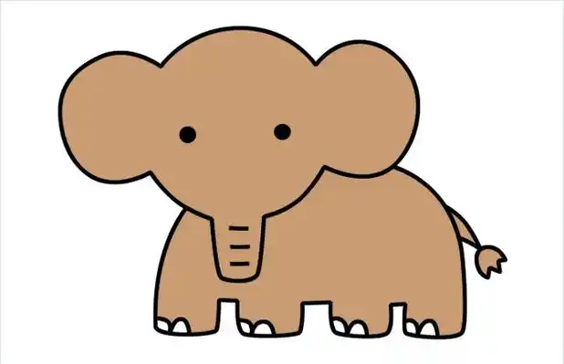 大象简笔画图片带颜色步骤教程