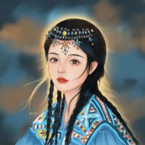 杨超越杨超越异域风情头像手绘杨超越头像