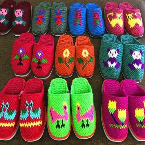 一件包邮图案花样钩织家居毛线钩鞋图案大全钩花鞋毛线拖鞋图纸雅馨绣