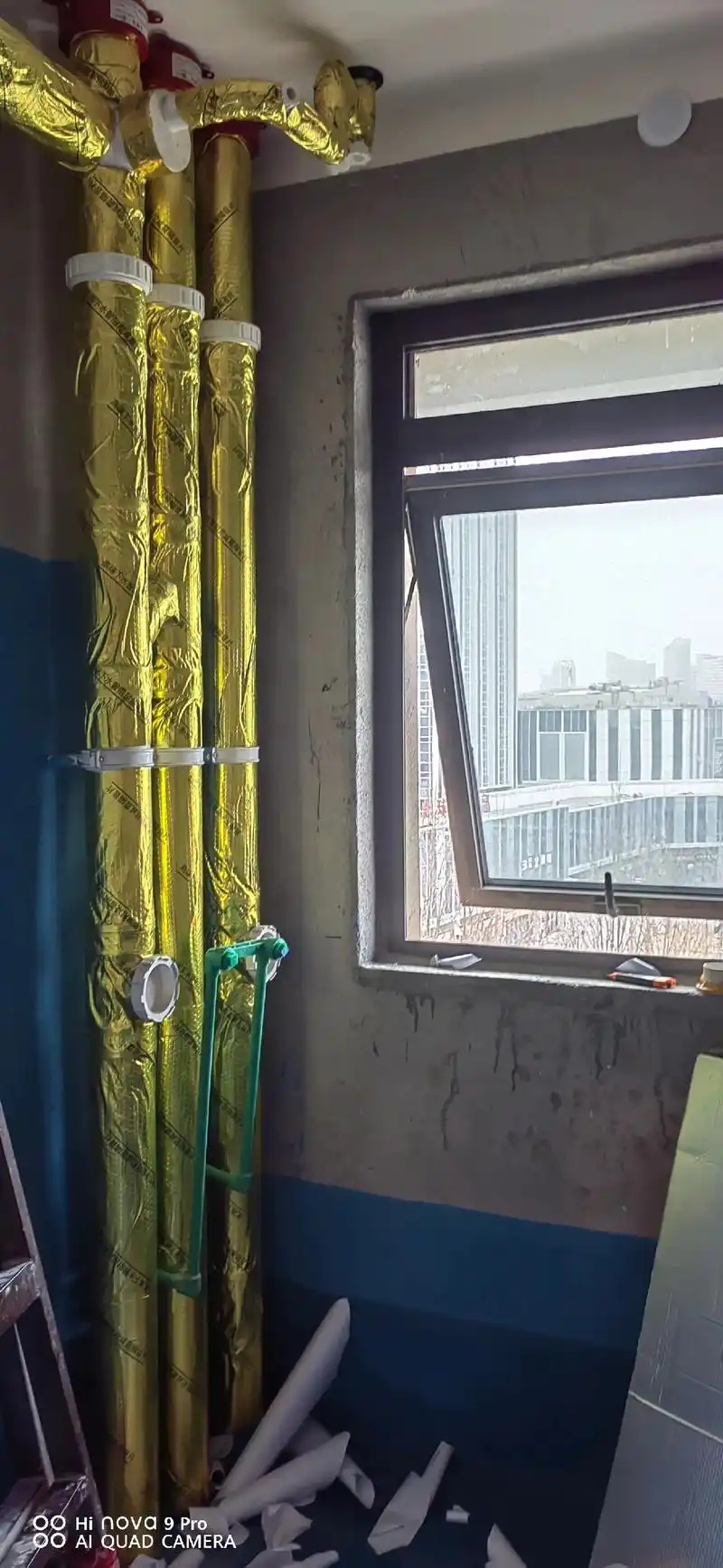 下水管道包管方法 黄金减震阻尼片 带自粘铝箔纸隔音棉 新型钙镁渴