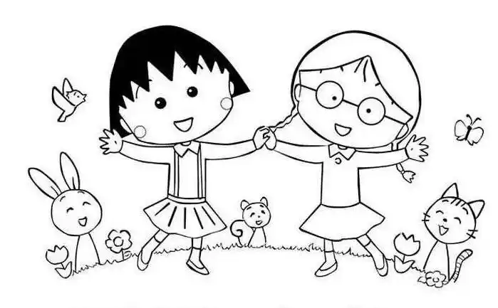 我和我的好朋友幼儿园简笔画