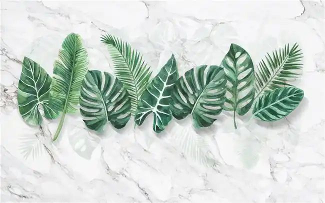 绿叶大理石北欧背景墙图片-原创设计素材交易-百图汇设计素材