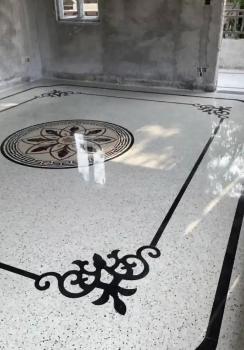 本以为会很土,但是看到实物才知道水磨石地板的工艺可以这么精致.