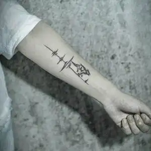 【一份2张】狼图腾纹身贴手臂内侧防水男持久简单线条简约半壁小