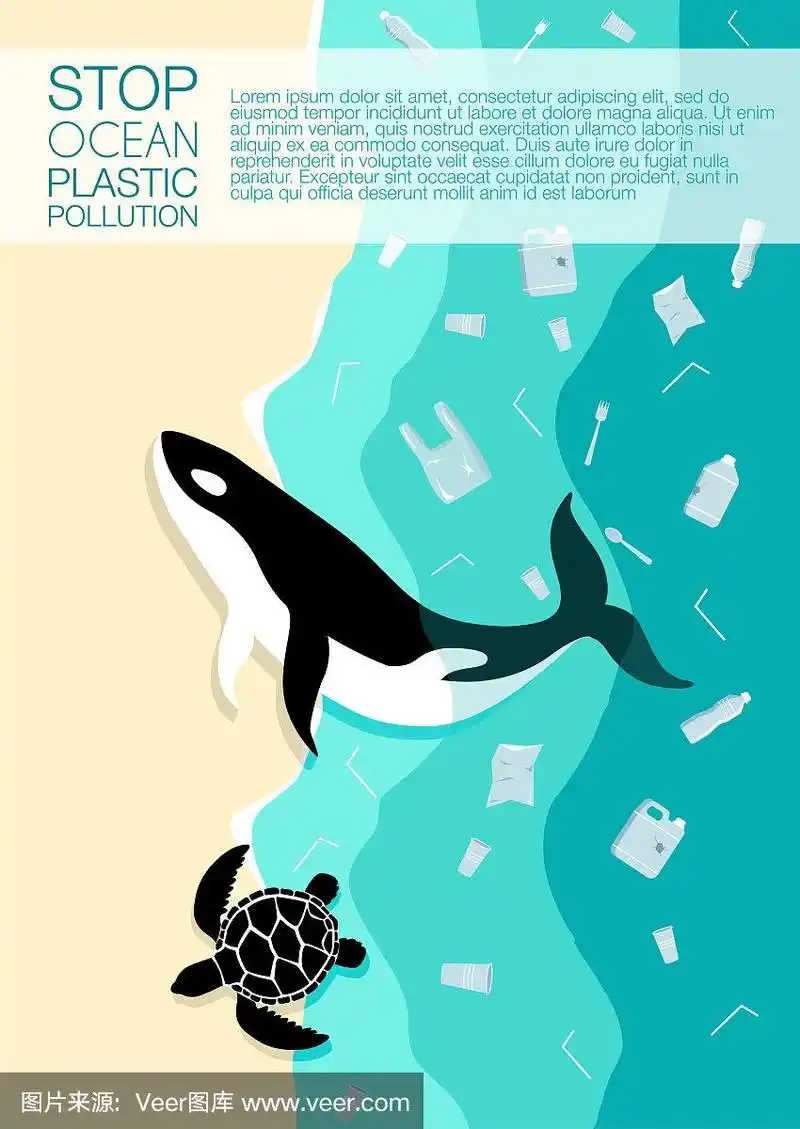 污水中的海洋垃圾.