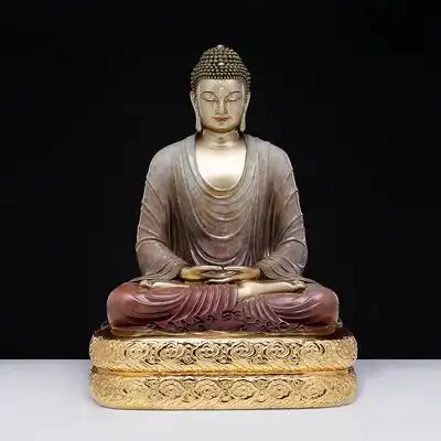 家用台湾铜雕药师七佛琉璃如来七宝佛像客厅摆件