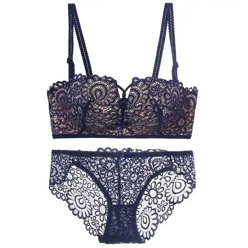 性感礼服杯内衣女聚拢无钢圈女士文胸套装收副乳胸罩视频