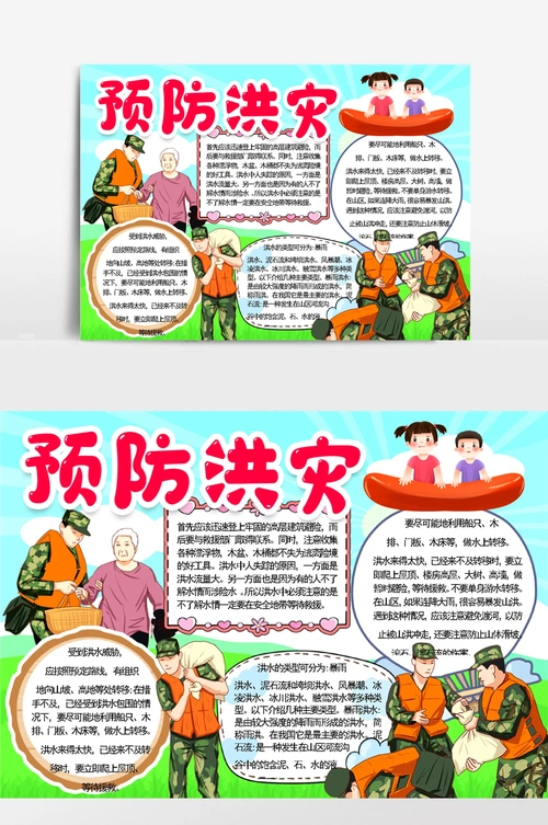 洪水自然灾害手抄报