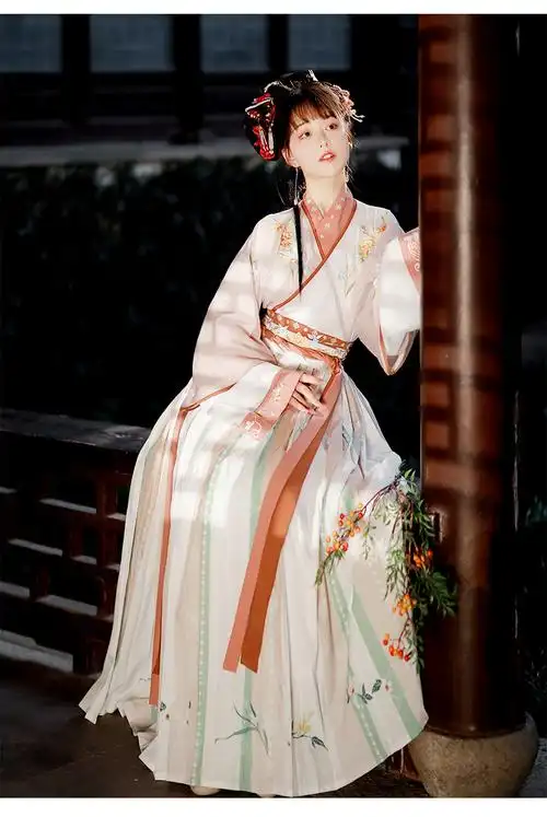 溪风汉服女正品原创中国风晋制交领齐腰褶裙魏晋风古装秋冬季日常