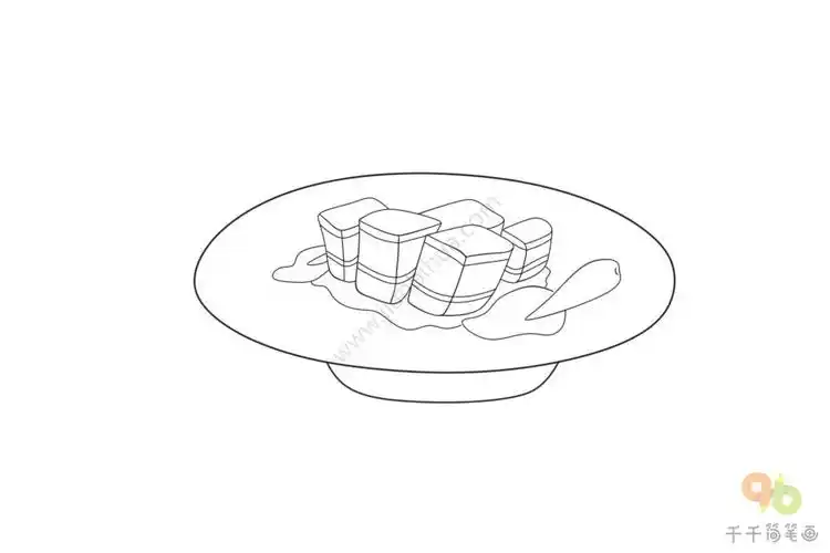 红烧肉简笔画步骤图
