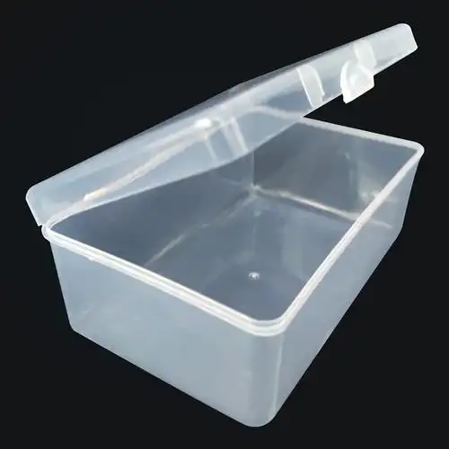 半透明加厚pp塑料盒子长方形带盖美妆包装盒粉扑化妆棉收纳盒批发