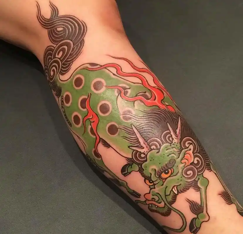 十大吉利纹身之麒麟.