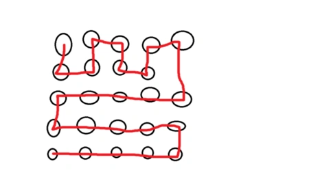 问: 如何用一条线将24个点全部连接起来?