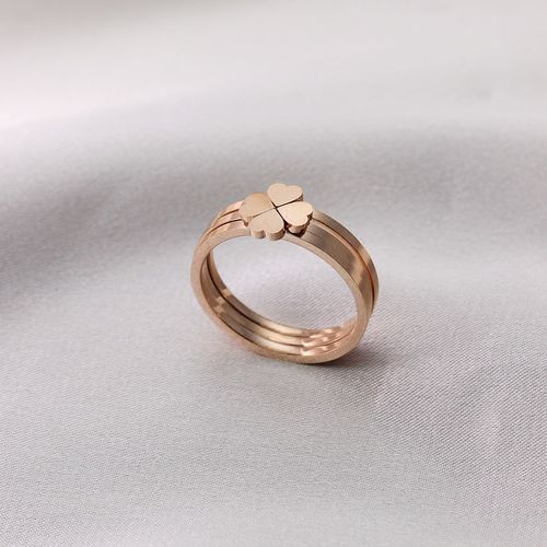 精致创意3支装幸运草戒指女时尚简约个性食指中指环学生配饰潮流