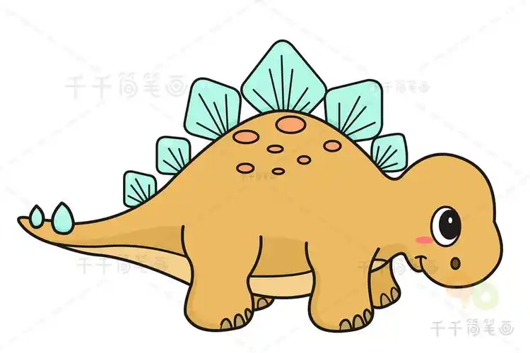 甲龙简笔画简单_恐龙简笔画