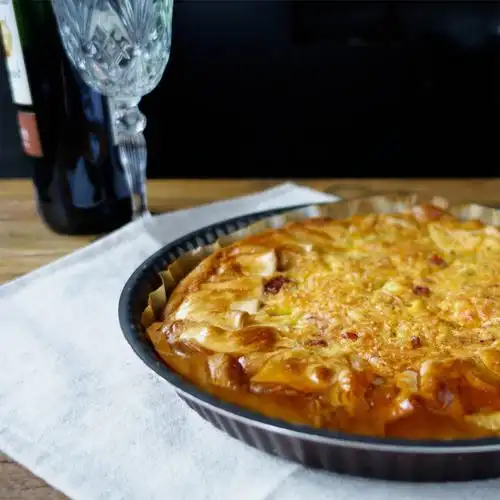 galette with emmental and bacon