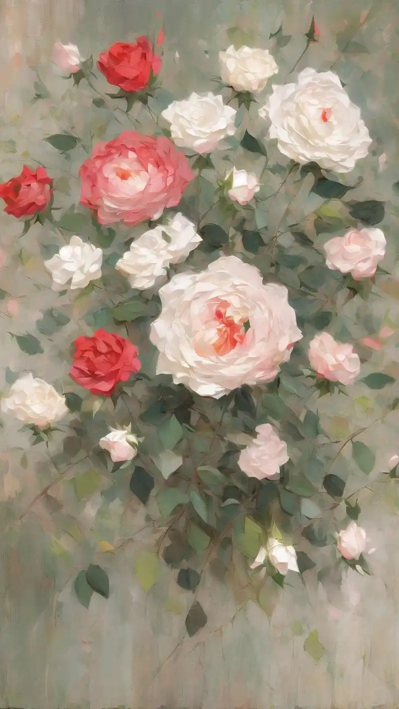 95复古ins风玫瑰花壁纸精选95