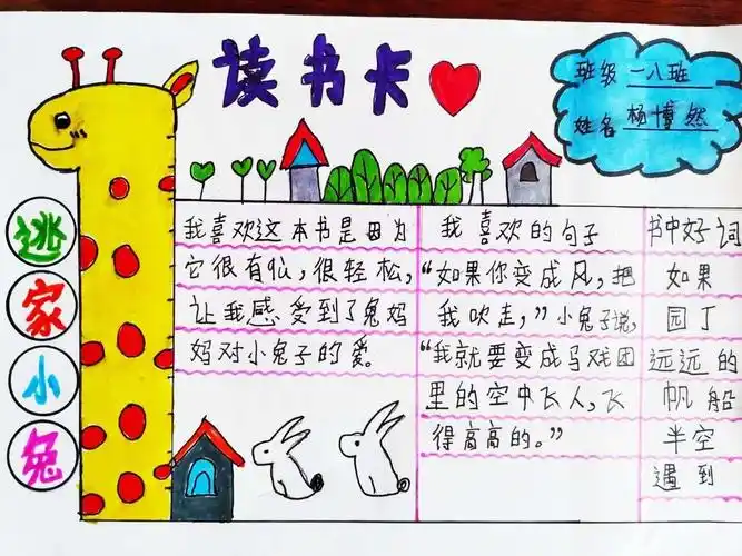 放飞心灵,快乐读书--- 一(8)班读书卡展示