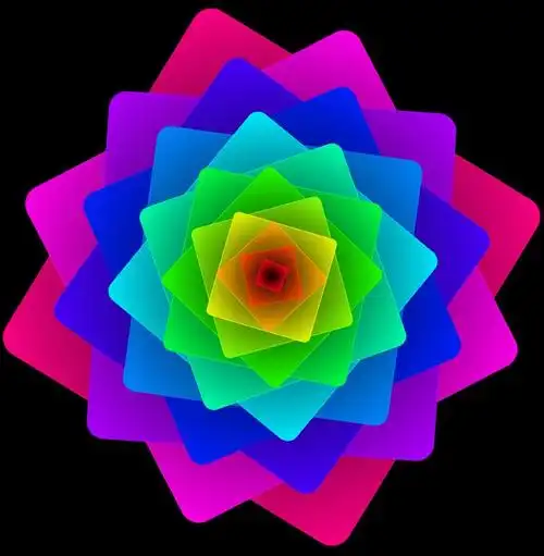 彩色div旋转合成花朵特效css样式代码-100素材网