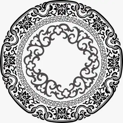 黑色中国风花纹装饰素材免费下载_觅元素