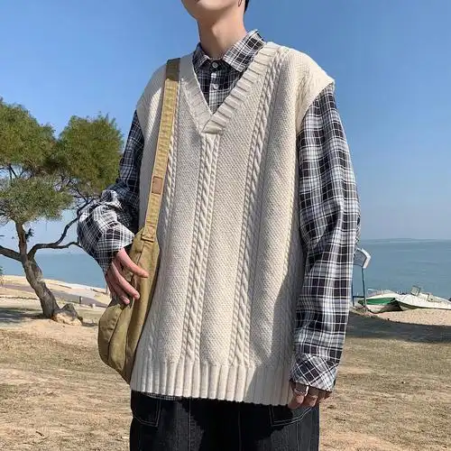 马甲背心秋季情侣款宽松毛衣