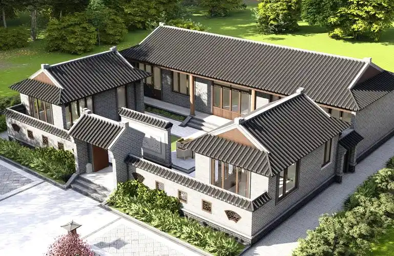 sc082湖北荆门刘府一层中式三合院