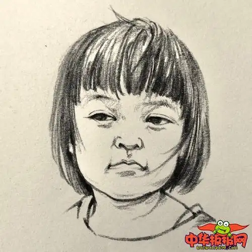 简单人物头像速写图片,儿童速写临摹图片