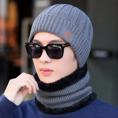 支持敦敦冰兴班帽子男秋冬天加绒加厚护耳保暖帽户外套头帽骑车帽针织