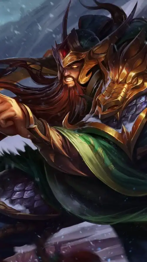 lol三国系列蛮族之王泰达米尔蛮王关羽云长皮肤特效