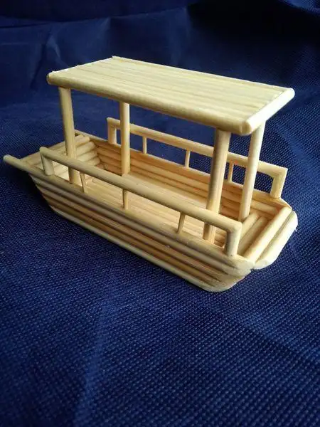 一次性筷子diy手工艺品纯手工小船模型 摆件礼物尺寸:15* 5.5*7.