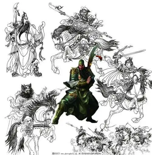 五虎上将儿童简笔画