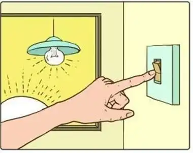 幼儿随手关灯简笔画