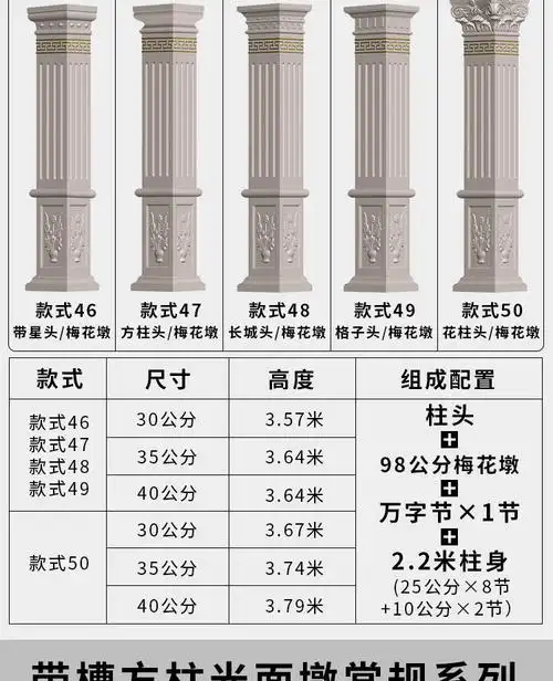 罗马柱模具加厚方柱模型四方形水泥柱子大门柱承重柱外墙装饰建筑模板