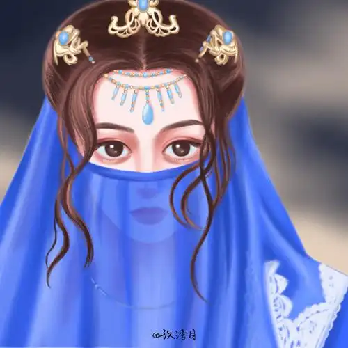 迪丽热巴李长歌人物头像插画