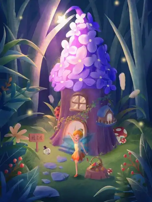 原创插画精灵小屋