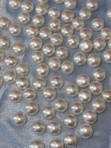 强光淡水真珍珠耳钉大小珍珠正面无瑕背面个别生长纹925微瑕特价