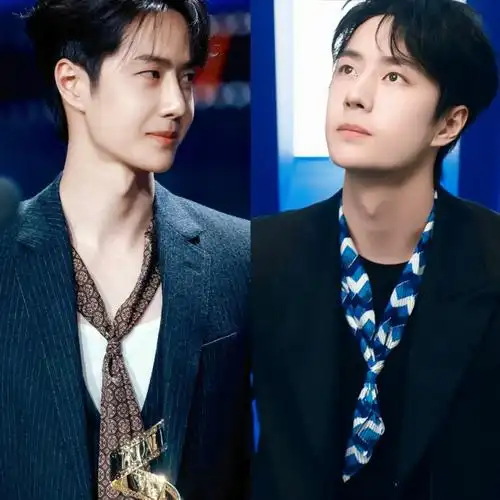 由#王一博tempo得宝#蓝白丝巾配西装联想到王一博2023.06.