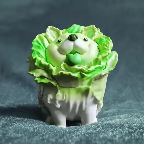 白菜狗手办摆件现货b站龚俊蔬菜精灵网红粉色生日礼物防尘罩大号简包
