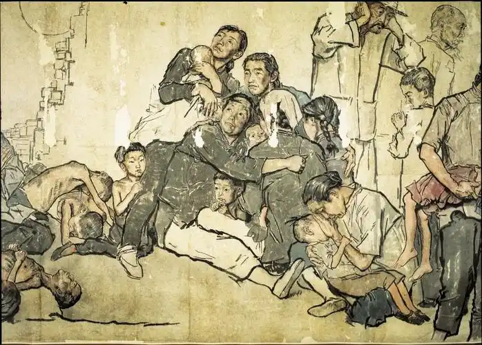 图22,蒋兆和,《流民图》局部,1943年
