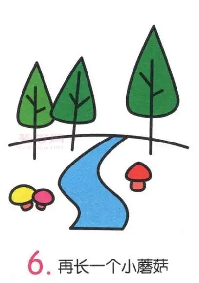 山间小溪怎么画最简单山间小溪简笔画教程